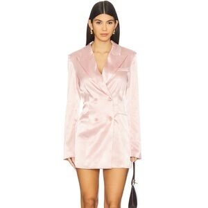 More To Come REVOLVE Pink Satin Blazer Dress Medium